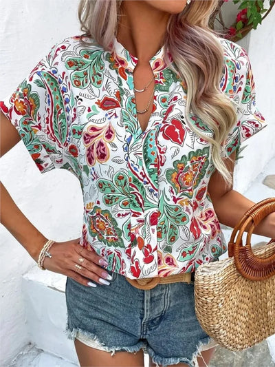 Loraine | Blouse colorée avec imprimé ludique