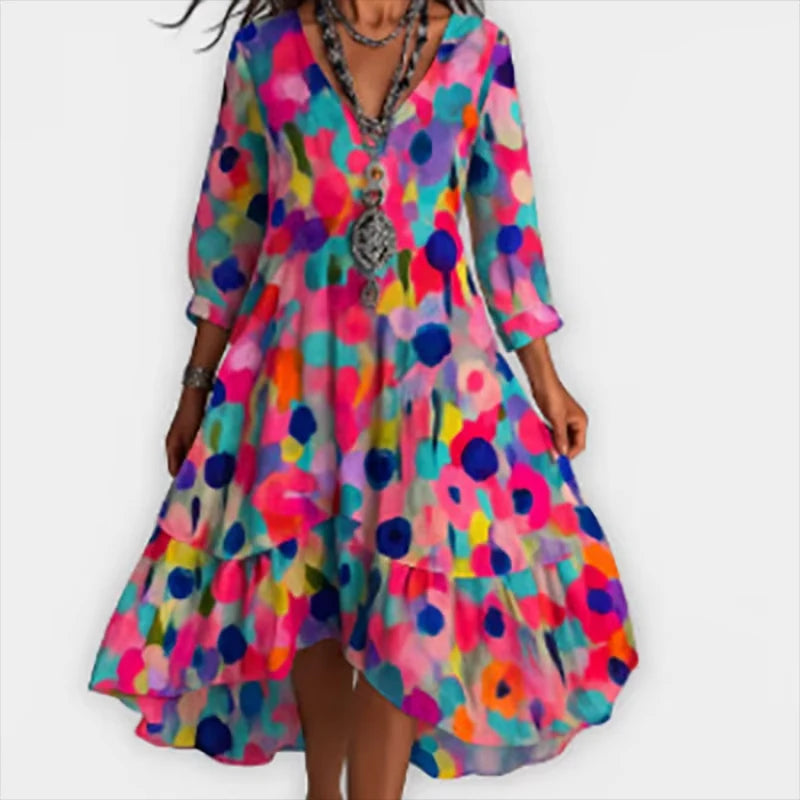 Shanae – Robe Midi Élégante Avec Imprimé Floral
