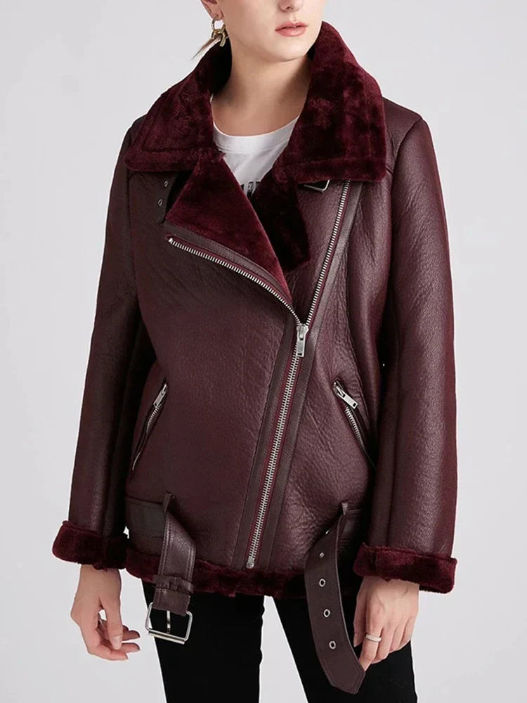 Camille - Manteau Épais En Faux Cuir