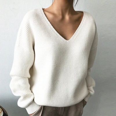 Ariane - Pull Oversize À Manches Longues Et Col En V Profond