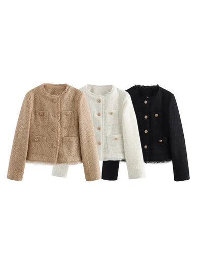 Florence – Manteau En Tweed Au Style Moderne, Chic Et Unique