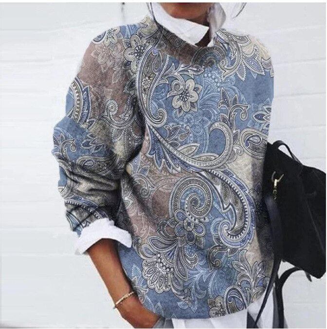 Geneviève - Pull Floral À La Mode