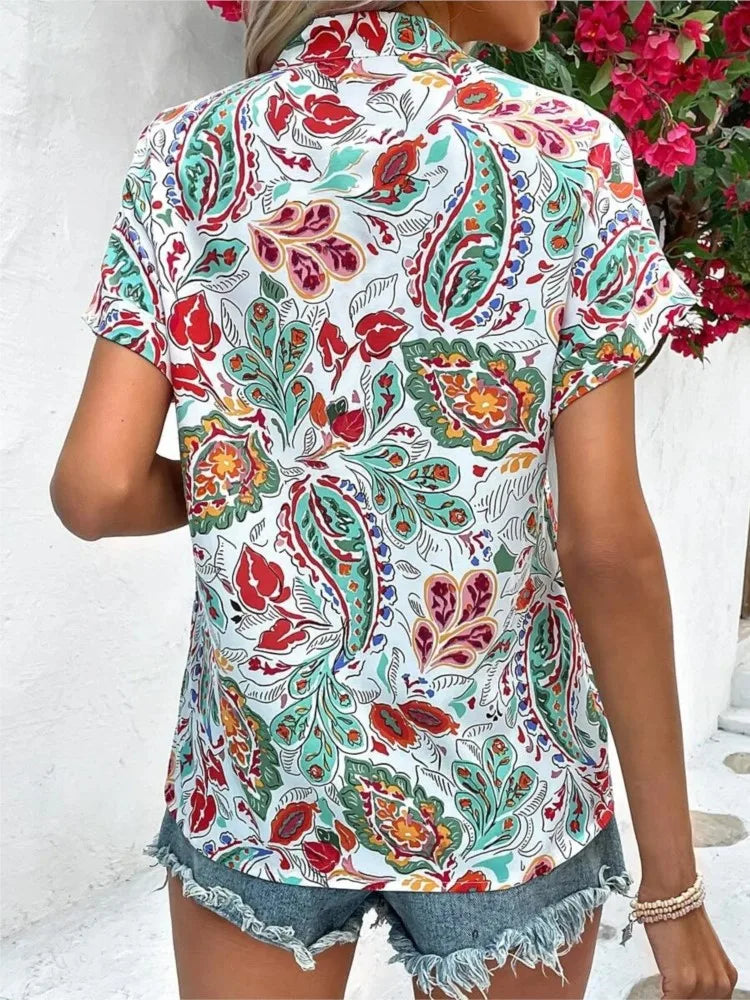 Loraine | Blouse colorée avec imprimé ludique