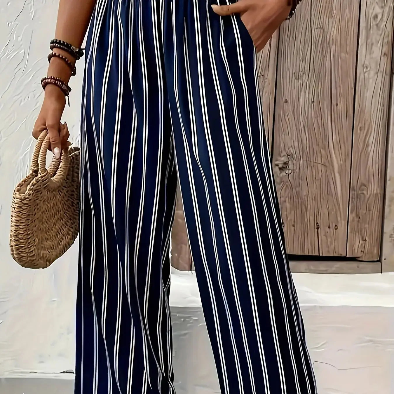 Abby | Pantalon à rayures élégant avec des jambes larges
