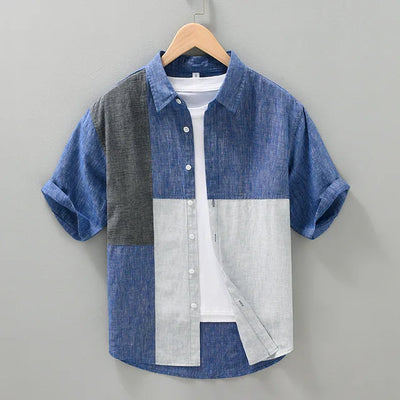 Amos - Chemise en Lin - Patched - Hommes