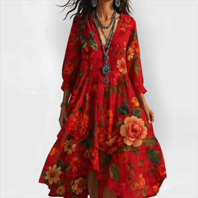 Shanae – Robe Midi Élégante Avec Imprimé Floral