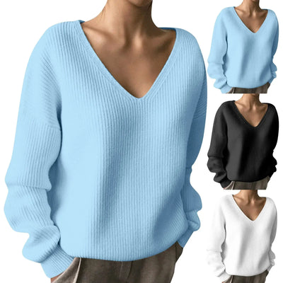 Ariane - Pull Oversize À Manches Longues Et Col En V Profond