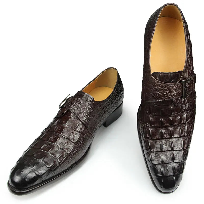 Chaussures Oxford pour hommes - Motif crocodile luxe - Mocassins en cuir formels