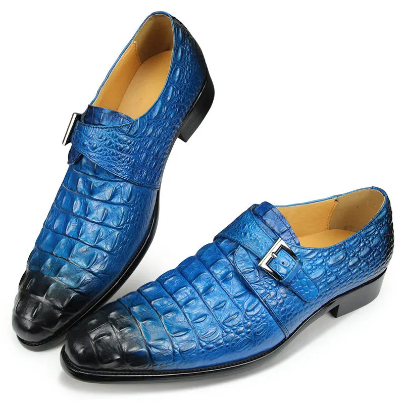 Chaussures Oxford pour hommes - Motif crocodile luxe - Mocassins en cuir formels