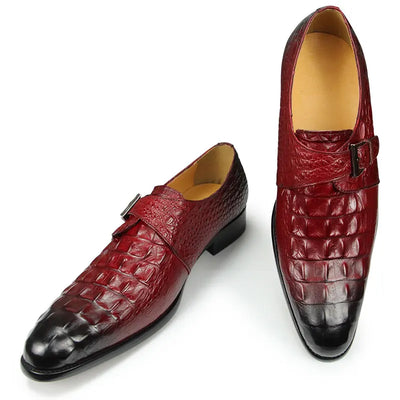 Chaussures Oxford pour hommes - Motif crocodile luxe - Mocassins en cuir formels