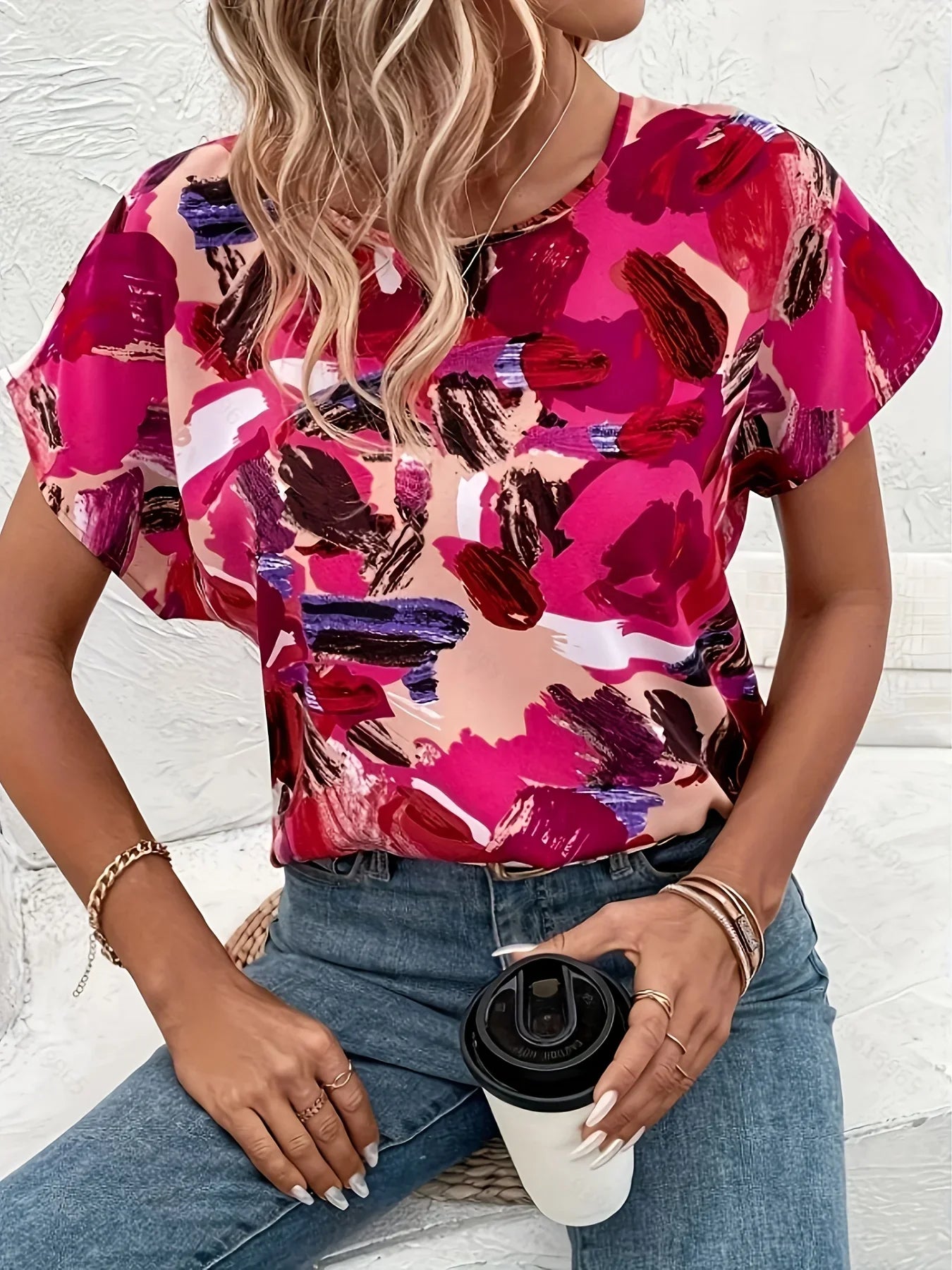 Trudy | Blouse colorée avec imprimé ludique