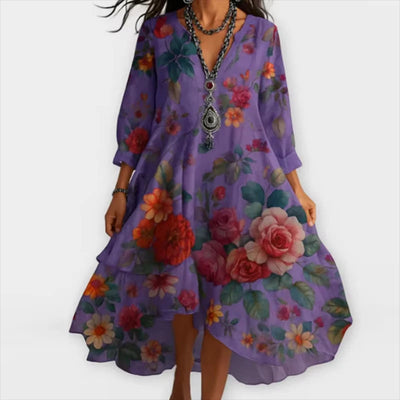 Shanae – Robe Midi Élégante Avec Imprimé Floral