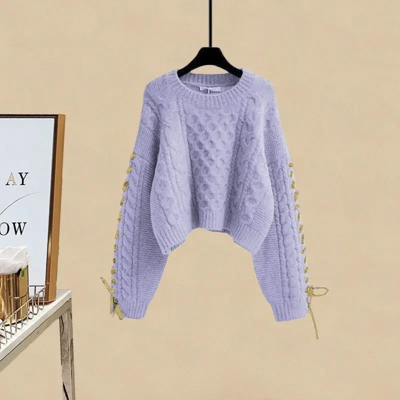 Juliette – Ensemble Deux Pièces Pour Femmes Avec Pull Et Pantalon Large, Chaud Et Confortable