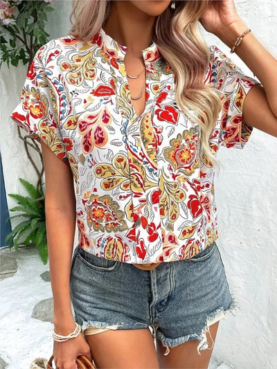 Loraine | Blouse colorée avec imprimé ludique