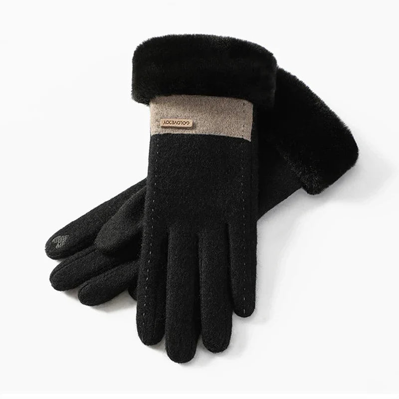 Juliette – Gants Élastiques En Peluche Chaude, Doux Et Pratiques