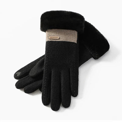 Juliette – Gants Élastiques En Peluche Chaude, Doux Et Pratiques