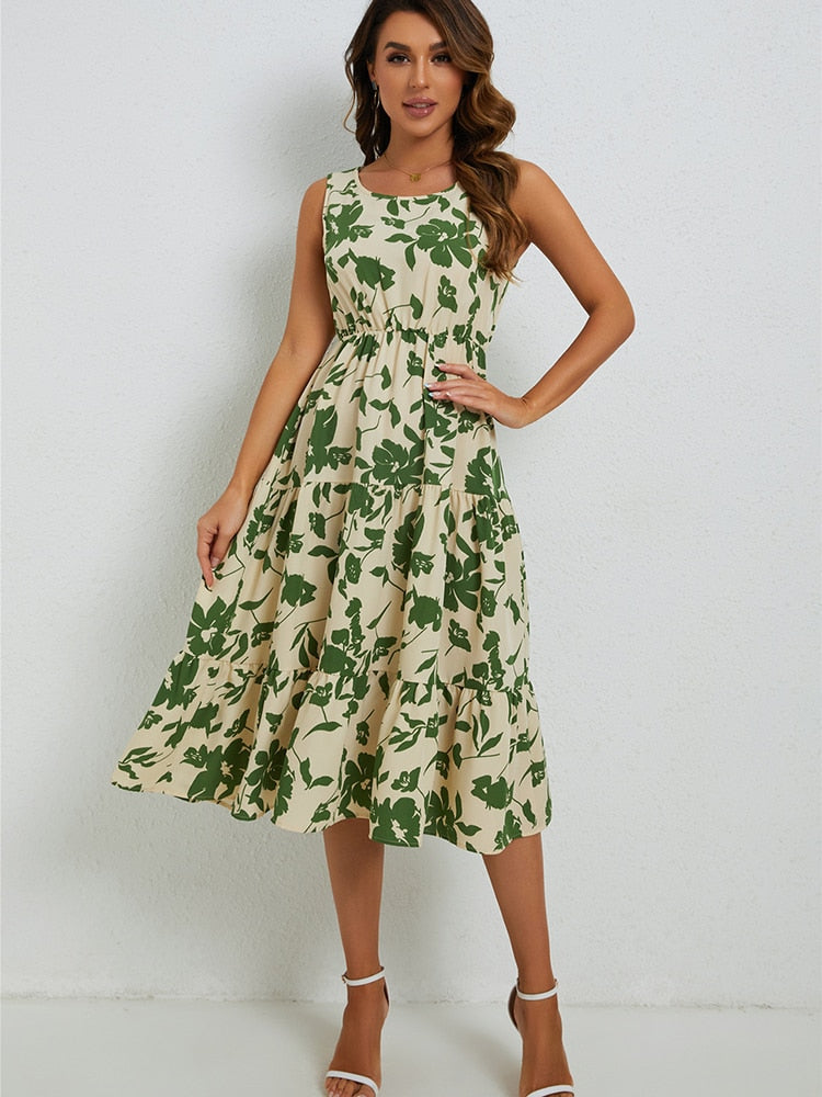 Airine - Robe Midi à Fleurs - Coupe Élégante - Femmes