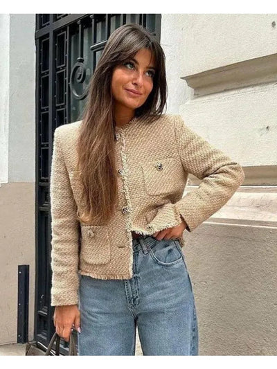 Florence – Manteau En Tweed Au Style Moderne, Chic Et Unique