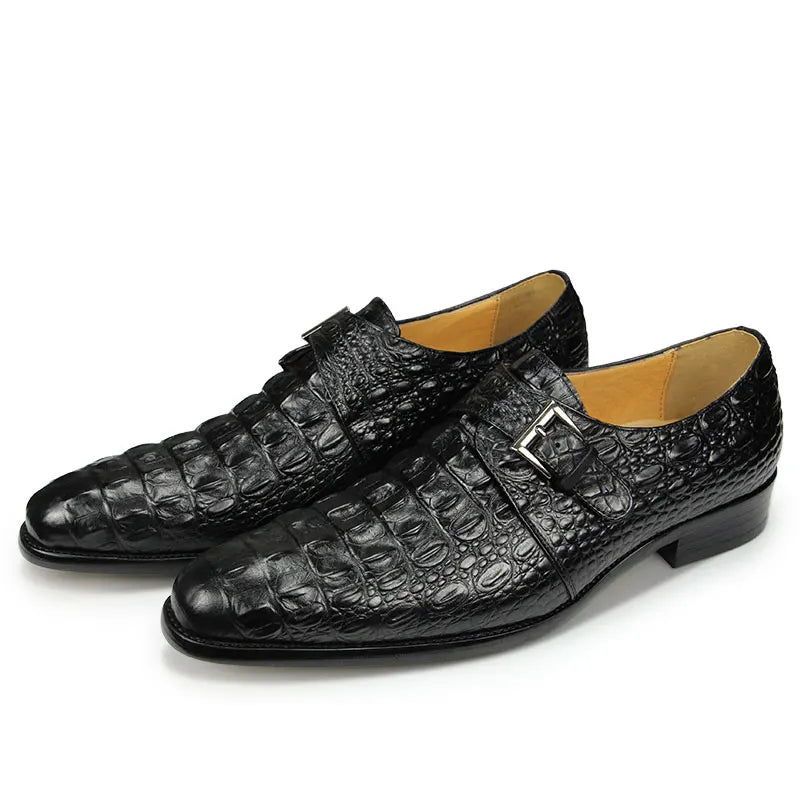 Chaussures Oxford pour hommes - Motif crocodile luxe - Mocassins en cuir formels