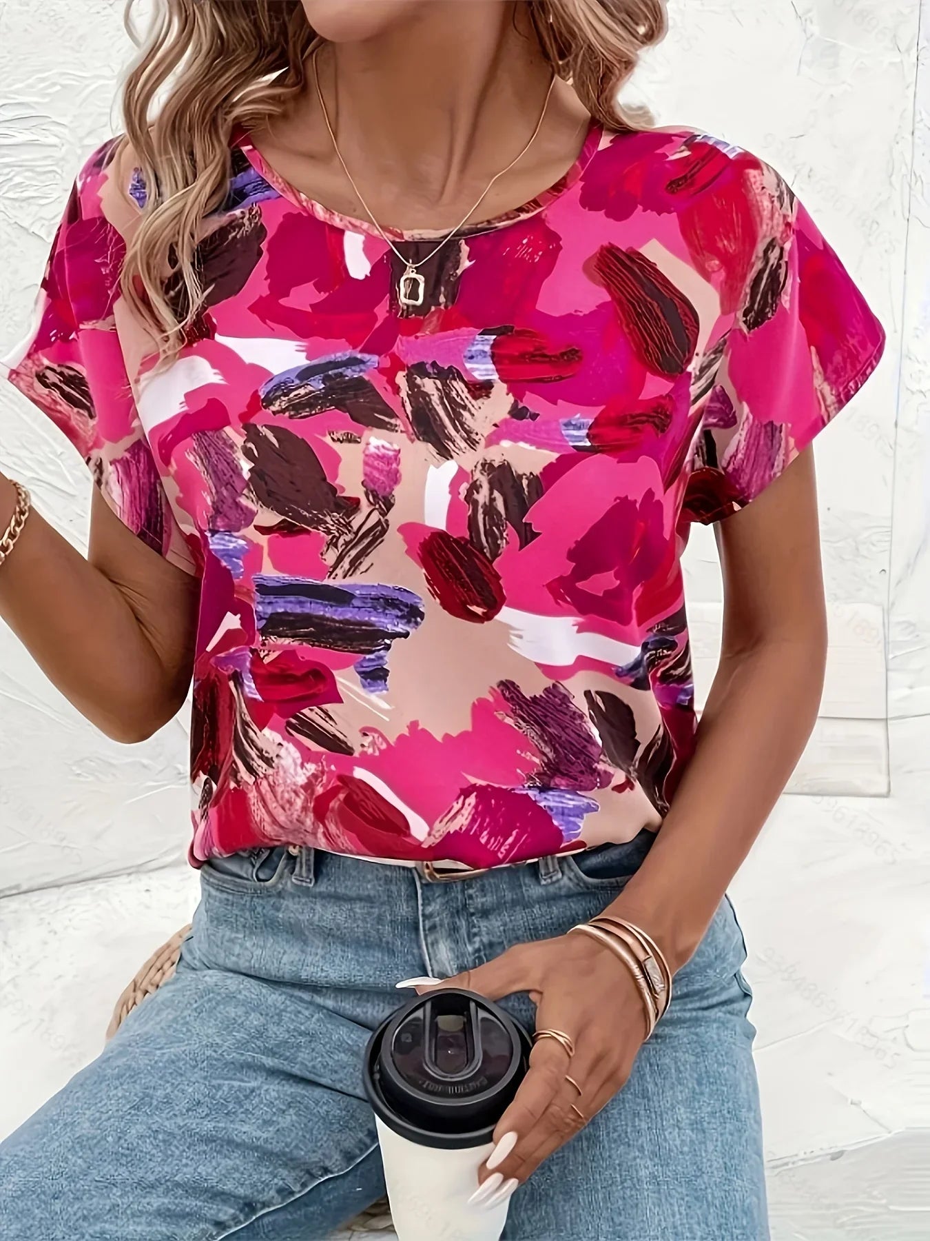 Trudy | Blouse colorée avec imprimé ludique