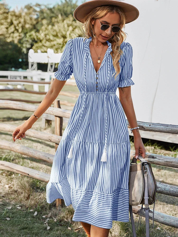 Laureen | Robe charmante à rayures