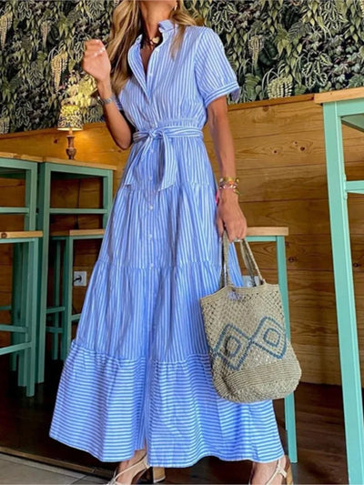 Janice | Robe maxi rayée élégante