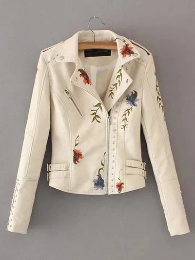 Florine - Veste En Faux Cuir Brodée