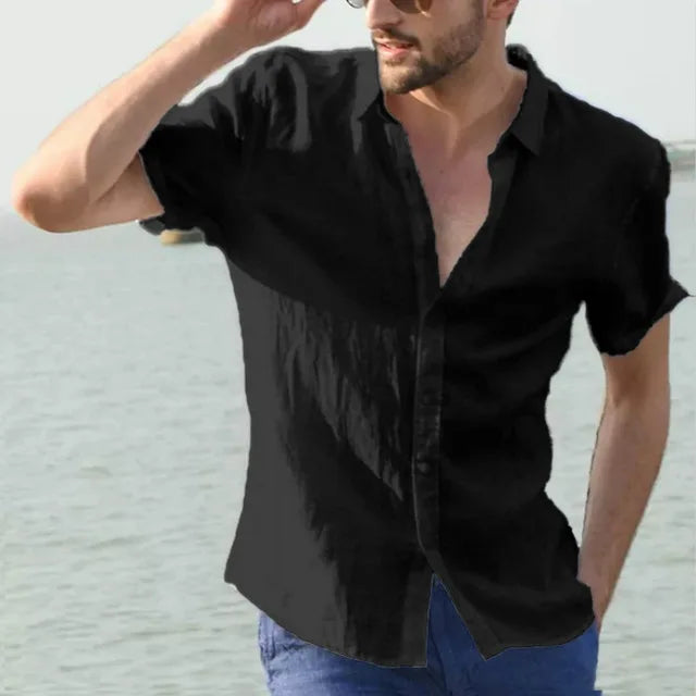 James - Chemise en lin décontractée - Respirante - Hommes