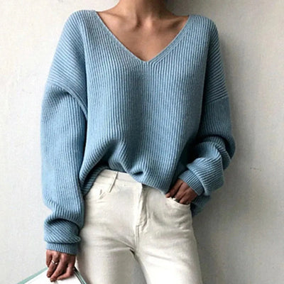 Ariane - Pull Oversize À Manches Longues Et Col En V Profond