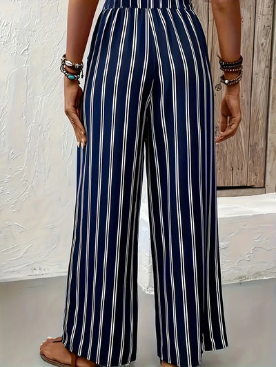 Abby | Pantalon à rayures élégant avec des jambes larges
