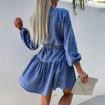 Pauleen - Robe Mini en Denim - Style Décontracté Chic, - Femmes