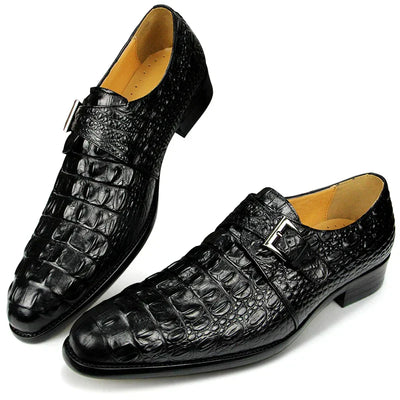 Chaussures Oxford pour hommes - Motif crocodile luxe - Mocassins en cuir formels