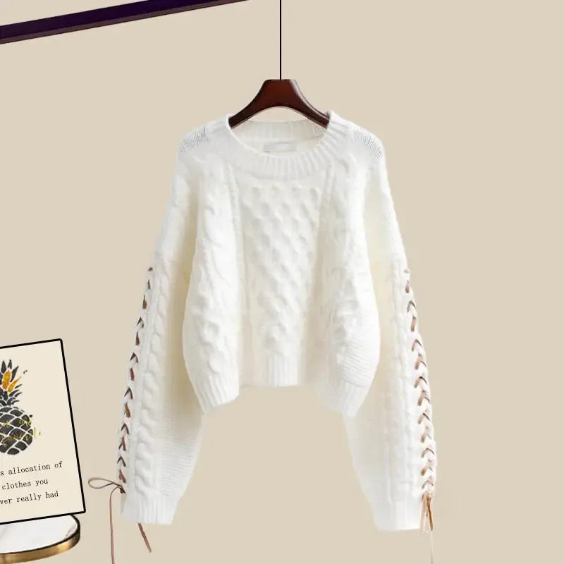 Juliette – Ensemble Deux Pièces Pour Femmes Avec Pull Et Pantalon Large, Chaud Et Confortable