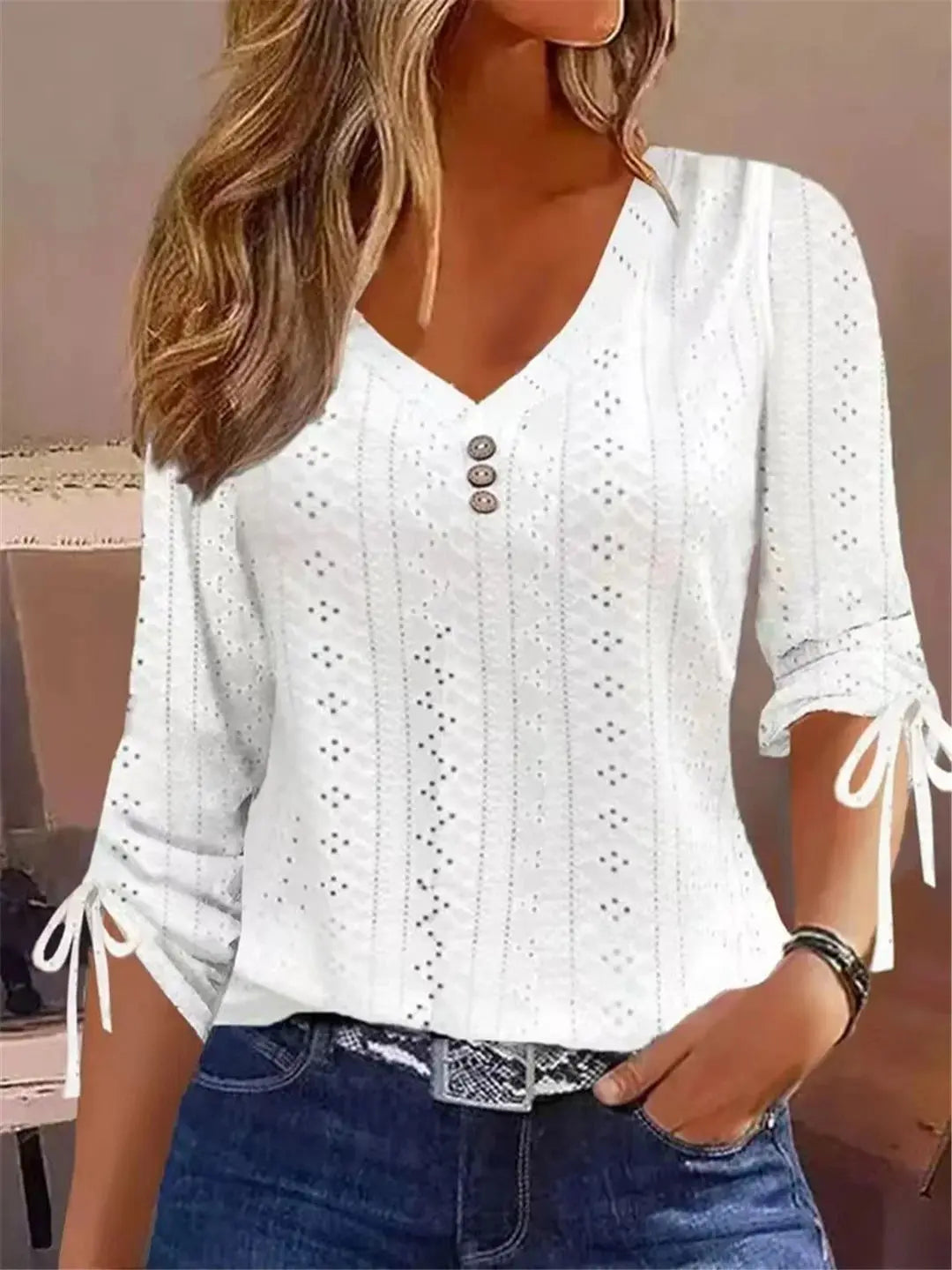 Maybelle | Blouse élégante à col en V