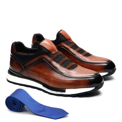 Baskets pour hommes - Cuir de vache fait main - Confort décontracté