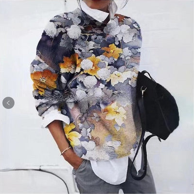 Geneviève - Pull Floral À La Mode