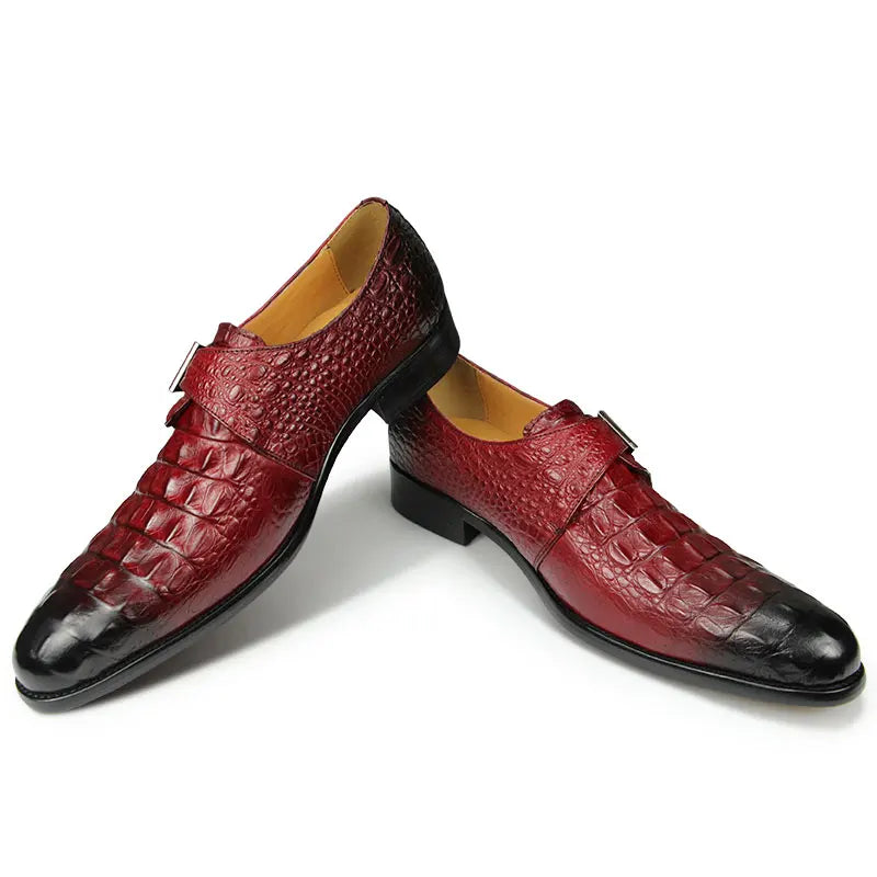 Chaussures Oxford pour hommes - Motif crocodile luxe - Mocassins en cuir formels