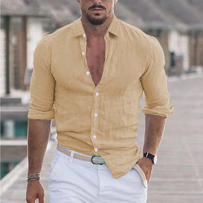 Sander - Chemise en Lin pour Hommes - Respirant - Style Décontracté
