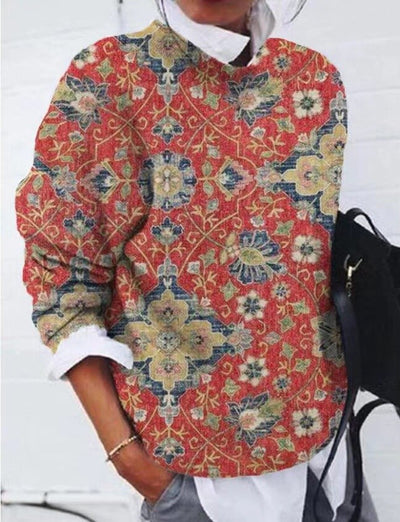 Geneviève - Pull Floral À La Mode