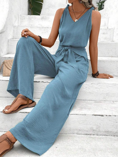 Amelita - Une combinaison élégante - Fluide et confortable - Bleu - Femmes