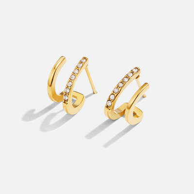 Boucles griffes – Or et cristaux scintillants