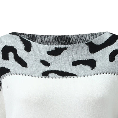 Sophie - Pull Tricoté Avec Imprimé Léopard