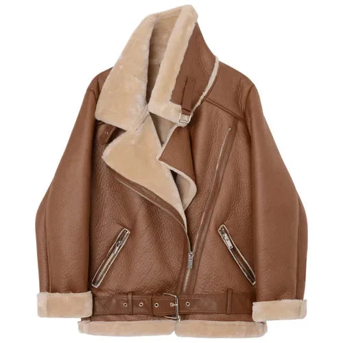 Camille - Manteau Épais En Faux Cuir