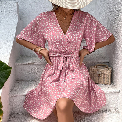 Joice - Robe Mini Fleurs - Flatteuse et Légère - Rose - Femmes
