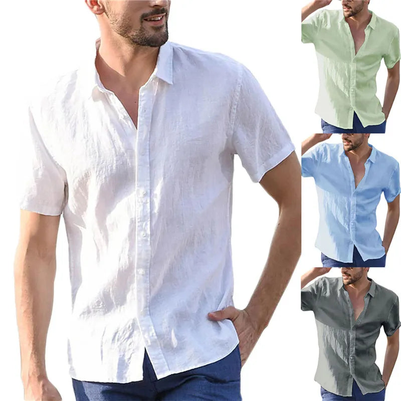 James - Chemise en lin décontractée - Respirante - Hommes
