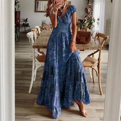 Boutique - Robe Longue Près De La Taille Style Bohème