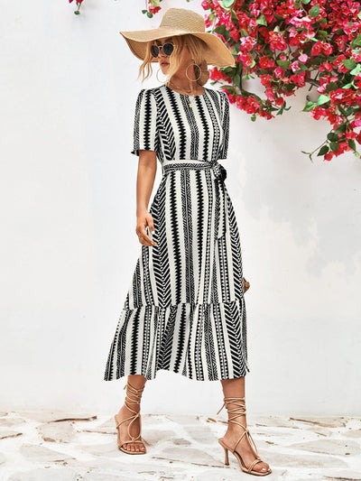 Jasmijn - Robe Midi Rayée - Chic et Élégante - Femmes