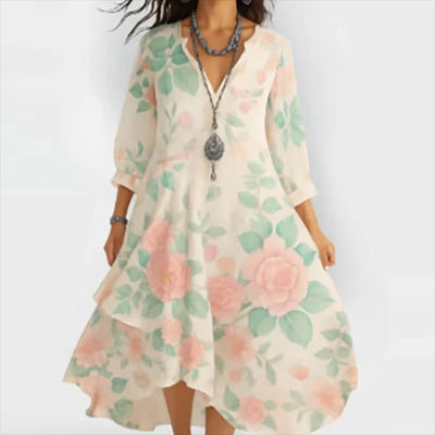 Shanae – Robe Midi Élégante Avec Imprimé Floral