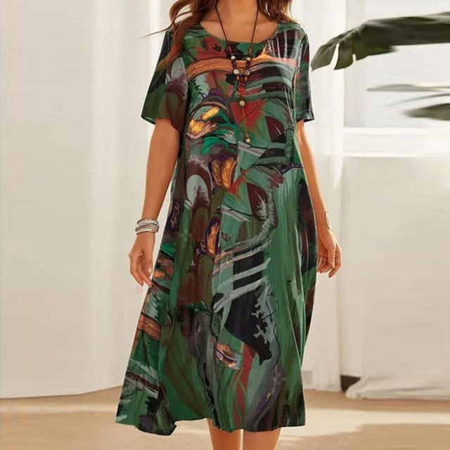 Serafina | Robe midi élégante avec imprimé abstrait