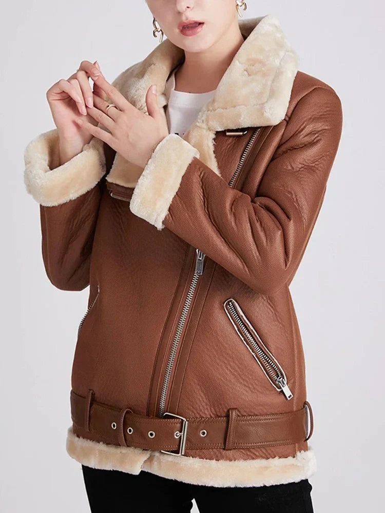 Camille - Manteau Épais En Faux Cuir